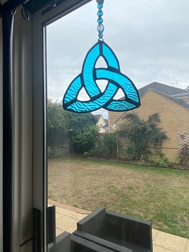 Light turquoise stained glass