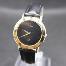 Gucci 3000M Watch Men's Black 33mm Vintage Quartz Round Swiss Made