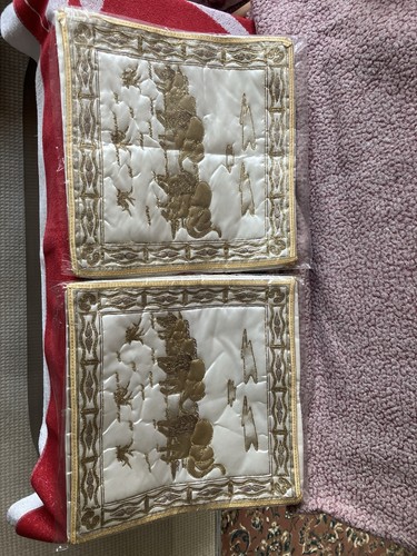 Silk white and gold - silk, elephant