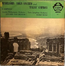 Mendelssohn Violin Concerto and Italian Symphony - Classical LP 
