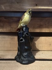 Vintage Pottery Yellow Bird Hat Pin Holder Ornament #AGT306