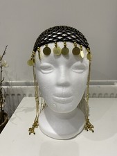 Vintage 1920s Beaded Cap Roaring Beaded Flapper Headpiece Cleopatra Costume 15