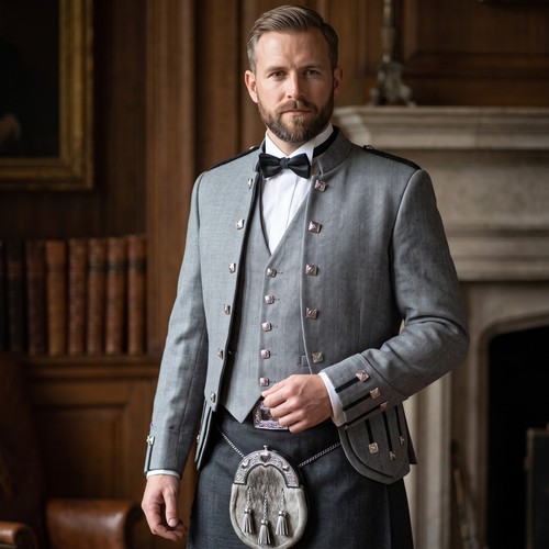 Men grey argyll - men's, kilt