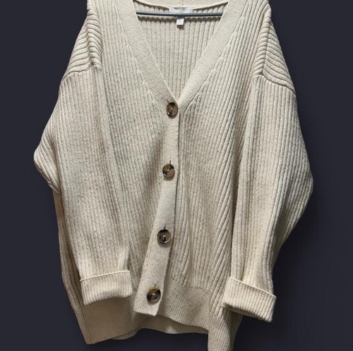 Oversized cream ribbed - cream,