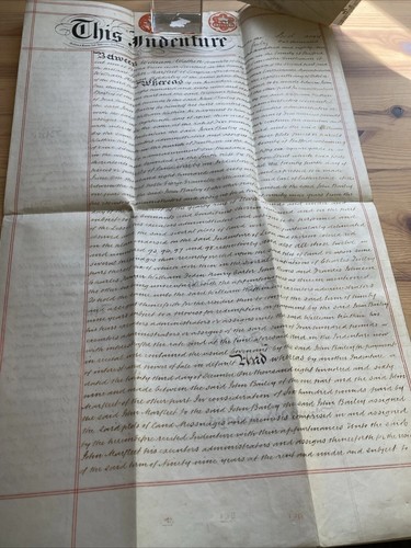 Victorian vellum indenture - vellum,