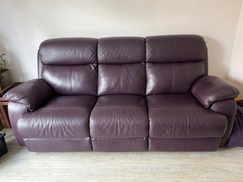 Seater leather sofa - used, in