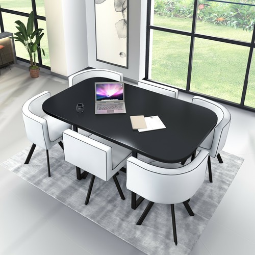 White wooden dining - , table