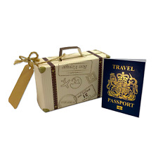 DIY Surprise Mini Suitcase Scratch & Mini GOLD effect Passport Reveal Gift set