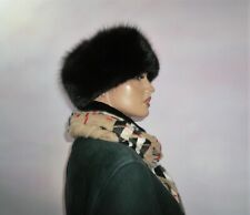 Real Farmed Black Arctic Fox Fur Hat for Coat Jacket Volpe Renard Cossack S - M