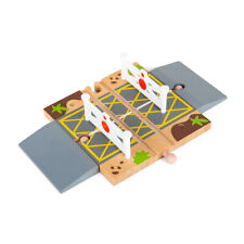 Bigjigs Rail Wooden Level Crossing Track Road Railway Accessories Playset