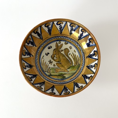 Lustered glazed earthenware - lustered,