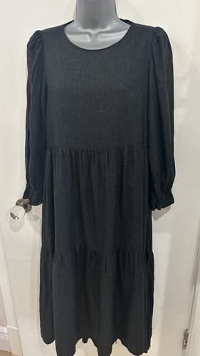 Zara charcoal grey tiered midi - charcoal,