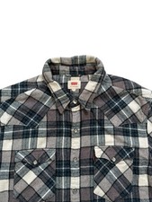 Levi's Men’s Pearl Snap Check Multicolour Western Flannel Shirt - Size Large