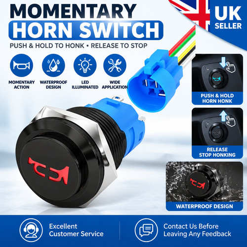 Horn switch 12v 16mm - switch,