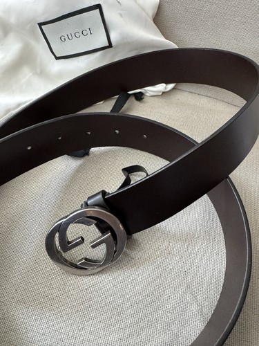 Gucci mens belt dark brown - dark,