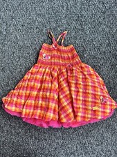 LITTLE DARLINGS GIRLS PINK ORANGE FULL SKIRTED BUTTERFLY DRESS RARE AGE 2 yrs