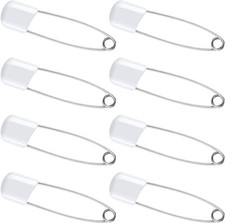 Baby Diaper Pins Nappy Safety Pin white Changing Fastener Cloth 12 Pack