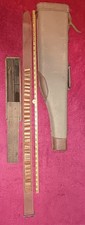 ANTIQUE VINTAGE FRENCH CANVAS  SHOTGUN CASE LEG OF MUTTON / BELT / CLEANING KIT