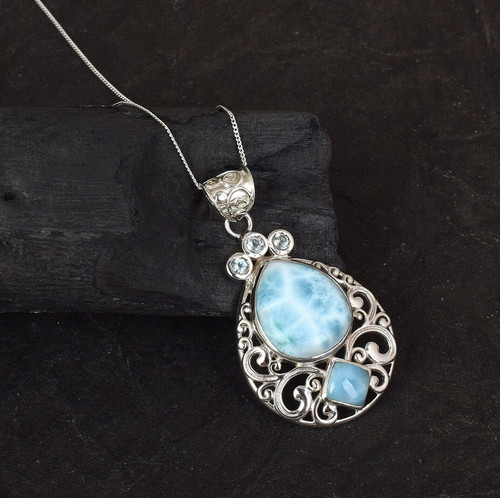 Natural larimar blue - natural,