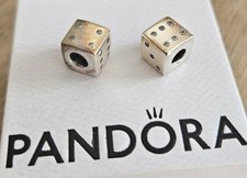 Genuine Two Pandora Silver Lucky Dice Charm 925 Ale