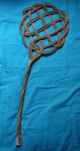 Vintage wicker cane rug carpet - wicker,