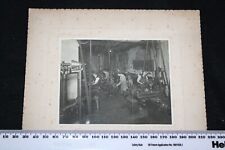 Vintage WWI era photograph machine shop with sand bags bomb blast protection