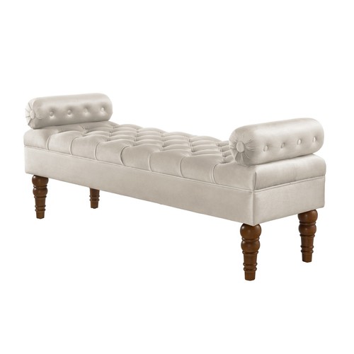 Velvet upholstered end bed - of,