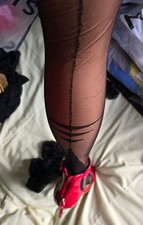 Stockings World Winged Black Seamed Stockings S/M Worn