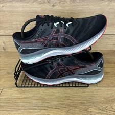 Asics Shoes Men’s Shoes UK 10 Gel Nimbus Black Red Running Gym Mesh Trainers