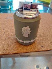 Wedgwood Green Jasper Body  With a  Ronson Insert Lighter.