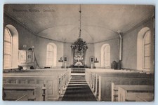 c1910 Stenstorp Sweden Vintage Antique Postcard Church Interion View Altar Chair