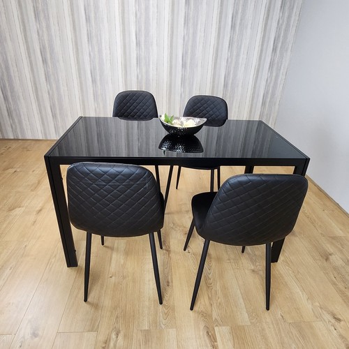 Dining table set black - dining, 4