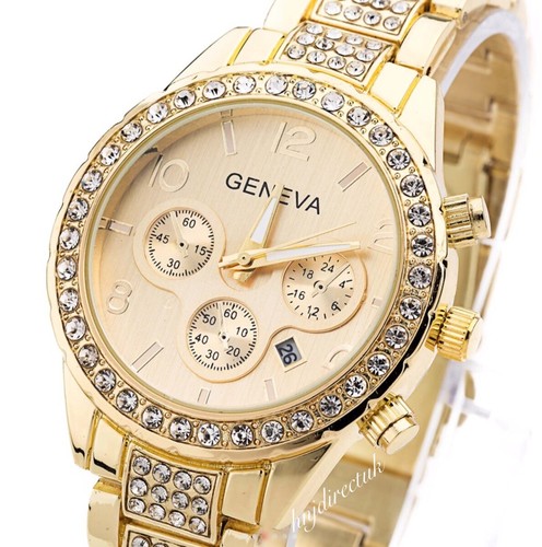 Gold geneva chronograph date - geneva,