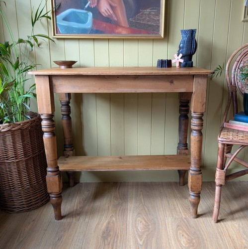 Victorian pine console table - pine,