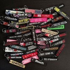 JDM NEW RACING EMBROIDERED KEY KEYRING KEYCHAIN FOB JET TAG CAR & MOTORBIKE (UK)