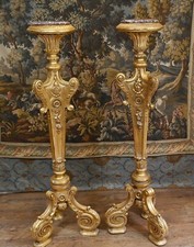 Carved Gilt Pedestal Stands