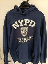 NYPD  NAVY BLUE HOODIE  size M, good used condition. Fruit of the Loom 2006