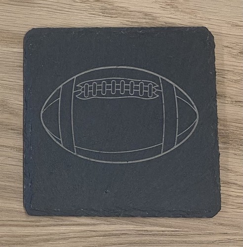 Rugby ball slate coaster - rugby, ball,