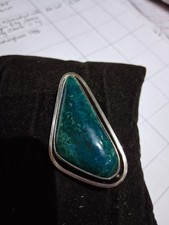 Chrysocolla ,Malachite, Silver Brooch./Pendant.