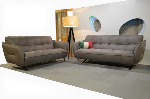 Leather sofas grey 2 - leather,