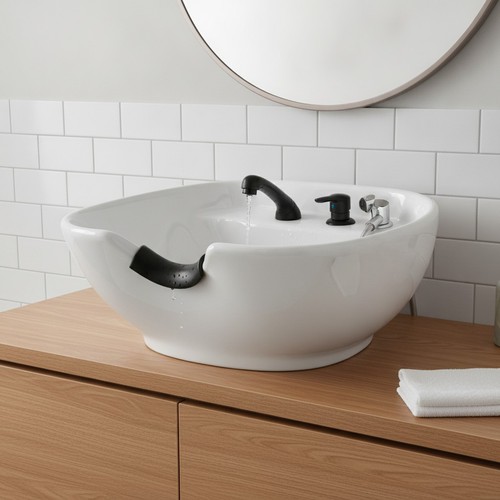 Black hair salon wash - hair, basin