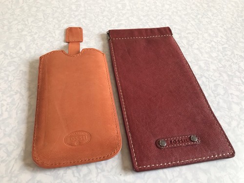 Fossil leather card holder - leather,