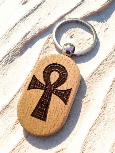Ankh egyptian wooden engraved - egyptian,
