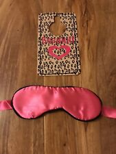Pink Eye Sleep Mask/ Blindfold, Pink Satin Ribbon Ties &  Ssshhh! Door Sign