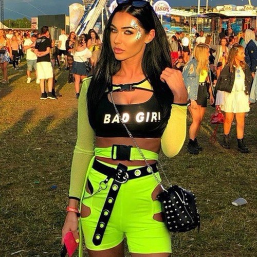 Neon green shorts festival - neon,