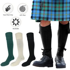 1/3 Mens Scottish Socks Wool Traditional Kilt Hose Warm Highland Wear Long  Sock