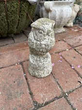 Vintage concrete weathered owl - concrete,