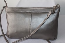 Tula Genuine Leather Small Crossbody Bag Metallic Beige