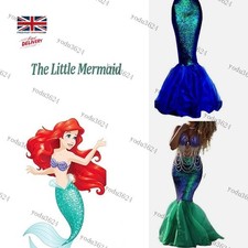 Adult Cosplay Mermaid Tail Full Skirt Costume Womens Fancy Dress Party Maxi UK