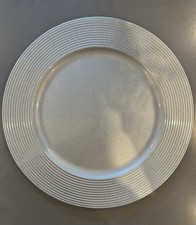4 x Silver Charger Plates Plastic
